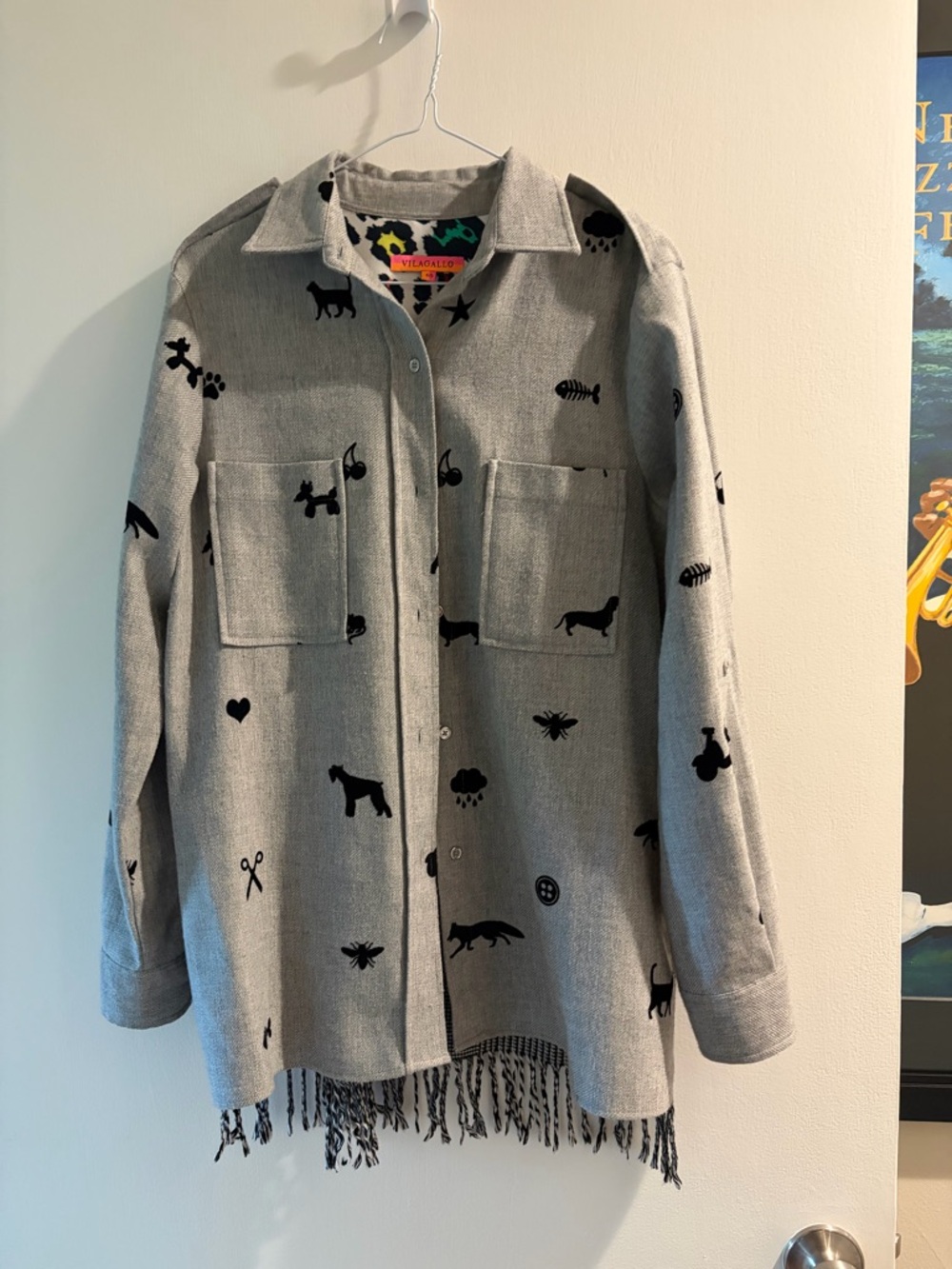 Vilagallo Multicolor Animal Print Jacket Lined